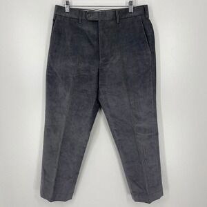 JWN Mens Charcoal Grey Corduroy Pants Traditional Fit Made in Italy 32W